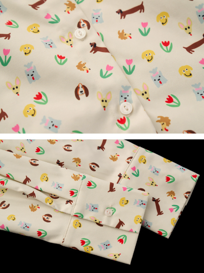 MAMC - Full Dog Print Long-Sleeve Shirt WE806