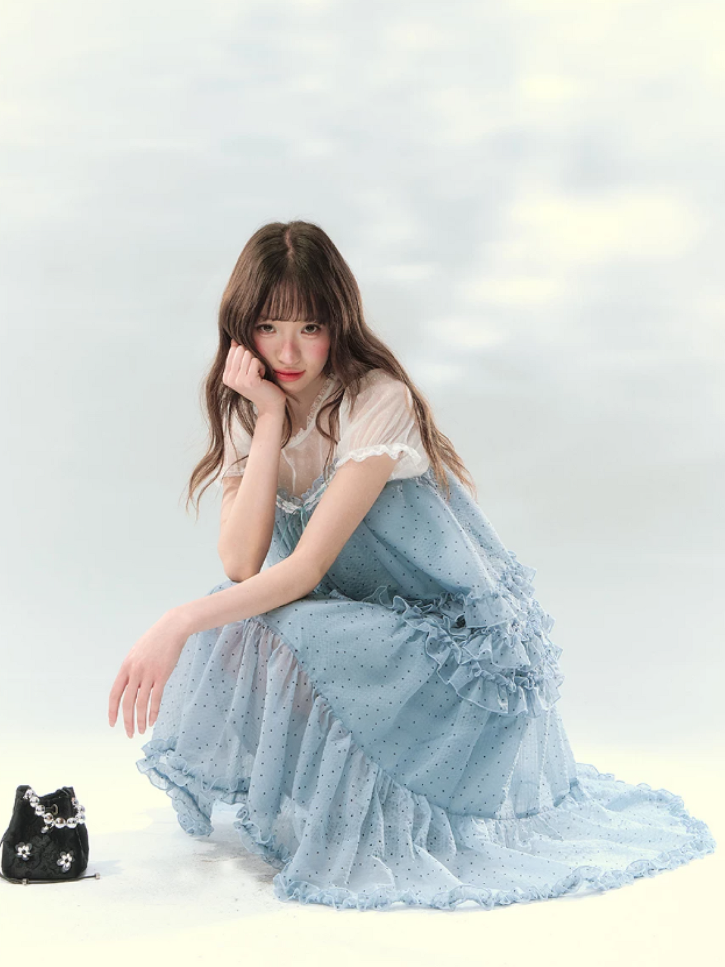 “Sea Salt Layers” Polka Dot Princess Skirt Set LL2026150