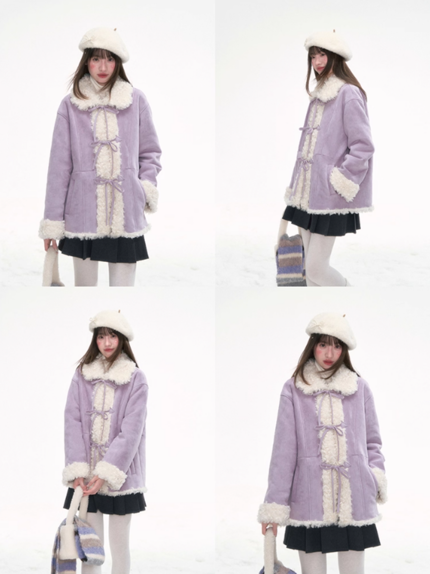 “Winter Love Island” Faux Suede Shearling Short Coat LL2025277