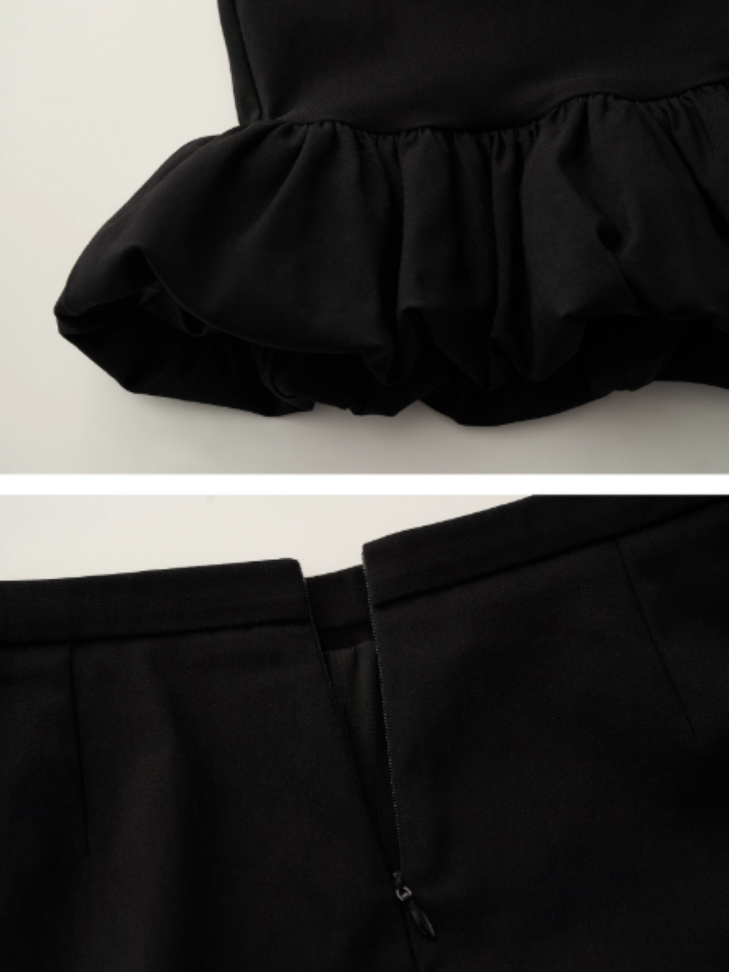 MAMC - Black Ruched Tulip Mini Skirt WE729