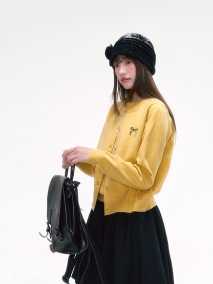 “Sweet Aura” Embroidered Layered-Look Knit Cardigan LL2025267