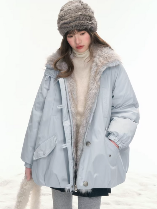 "Soft Sky" Blue Snow Whisper Cocoon Parka Down Jacket LL2025442