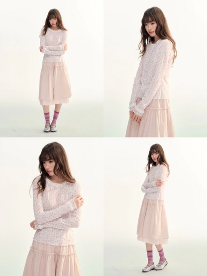 Ash Fir Crochet Lace Cardigan Set LL2026093
