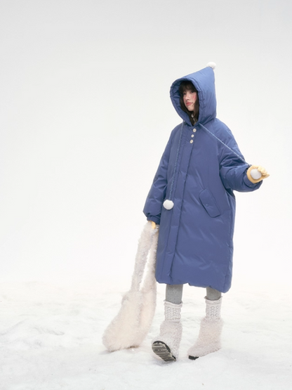 Frosty Denim-Blue Puff Aura Down Coat