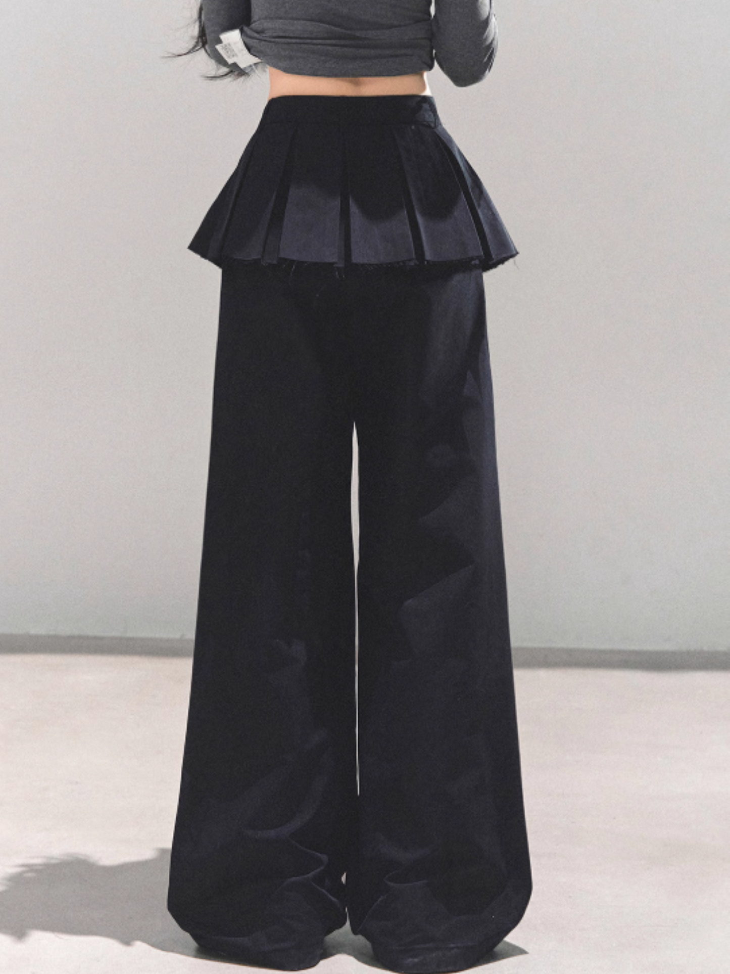 机能 “City Ease” Wide-Leg Trousers - BLACK