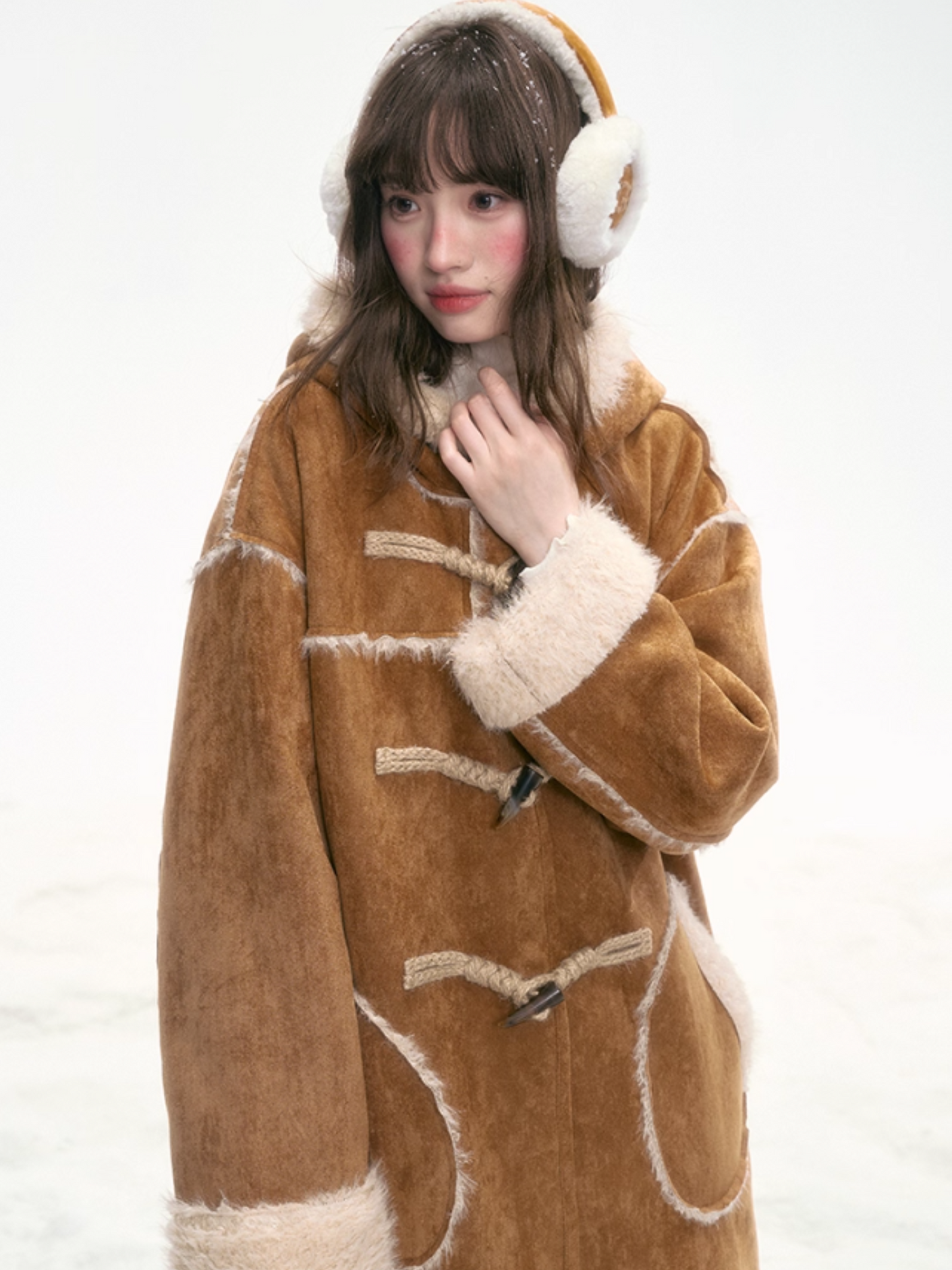 "Suede Journal" Pastel Khaki College Toggle Jacket LL2025326