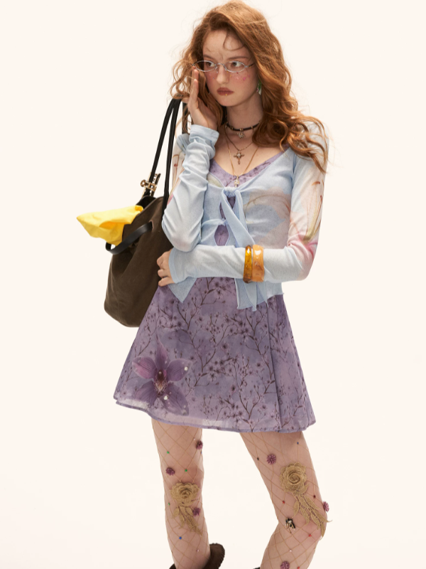 Dreamy Lavender Floral Cami Mini Dress WE919