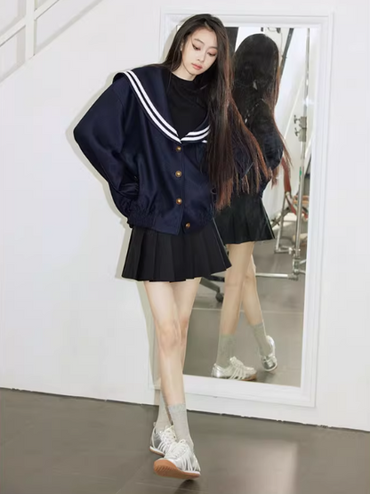 PCH - Vintage Navy Sailor Collar Jacket