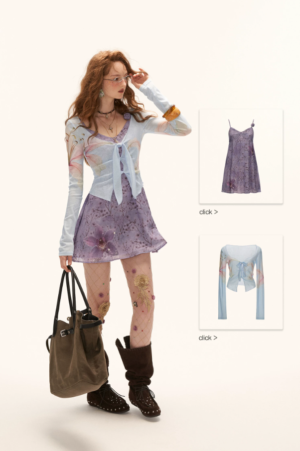 MAMC - Dreamy Lavender Floral Cami Mini Dress WE919