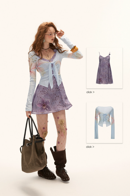 MAMC - Dreamy Lavender Floral Cami Mini Dress WE919
