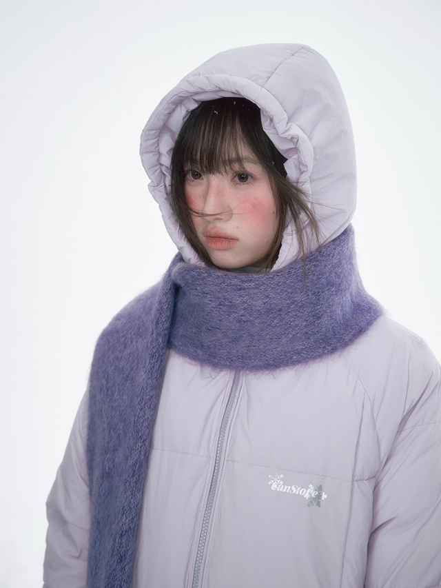 Basic Warm Snowflake Logo Long Down Coat - Purple BH2024470