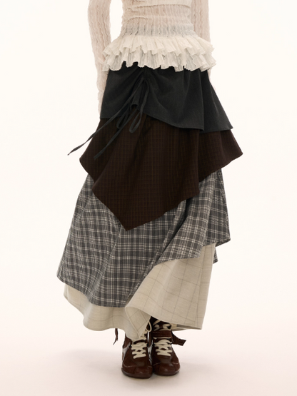 MAMC - Multi-Layered Plaid Maxi Skirt