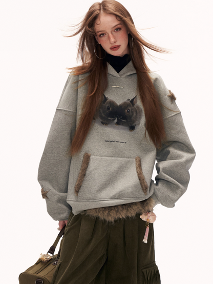 MAMC - Star Bunny Oversized Hoodie – Gray WE857