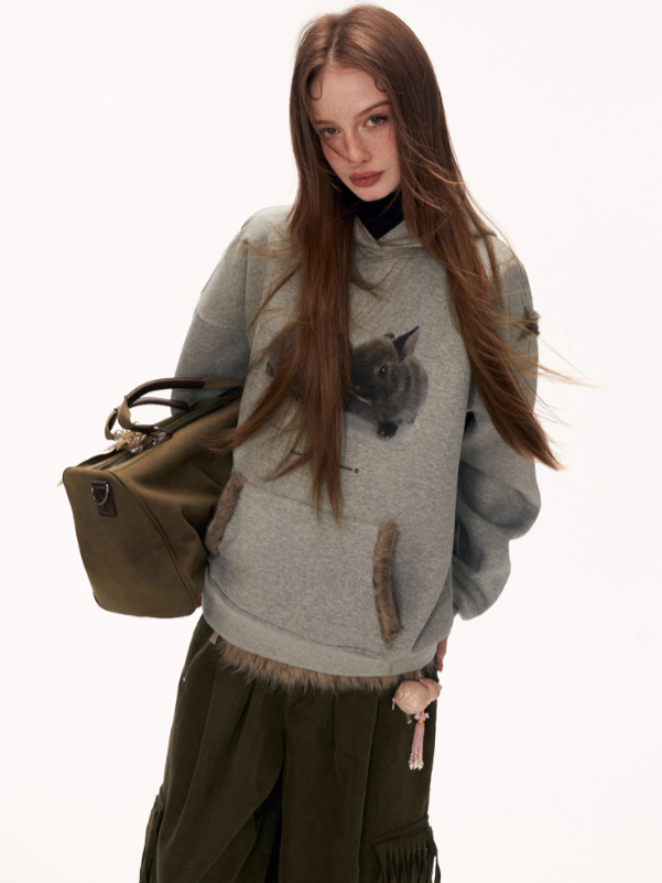 MAMC - Star Bunny Oversized Hoodie – Gray WE857