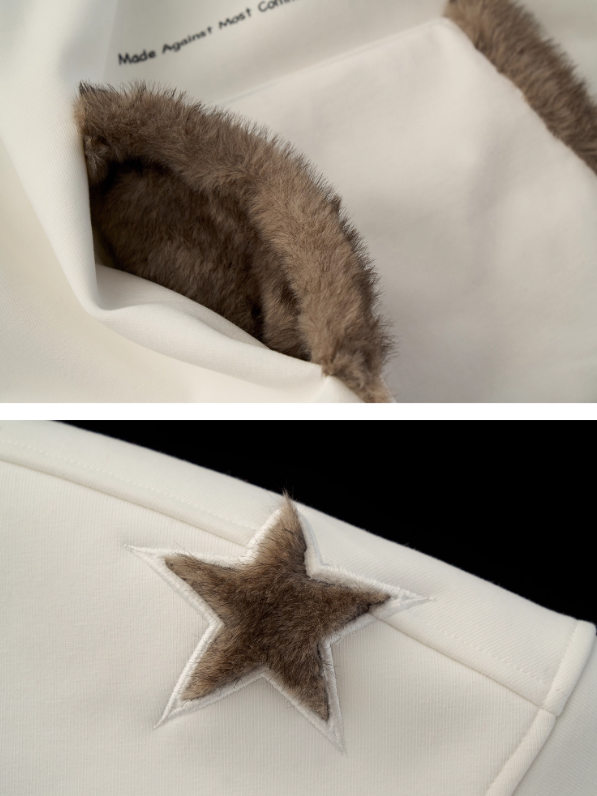 MAMC - Star Bunny Oversized Hoodie – White WE857