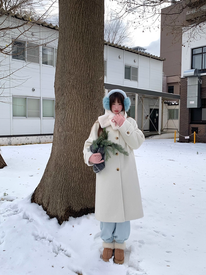 罐头士多所 Atmosphere Wool-Blend Fuzzy Coat