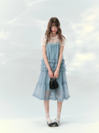 “Sea Salt Layers” Polka Dot Princess Skirt Set LL2026150