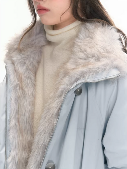 "Soft Sky" Blue Snow Whisper Cocoon Parka Down Jacket LL2025442