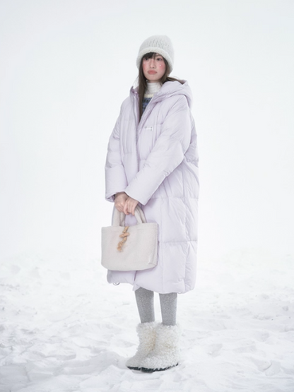 Basic Warm Snowflake Logo Long Down Coat - Purple BH2024470