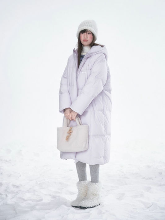 Basic Warm Snowflake Logo Long Down Coat - Purple BH2024470