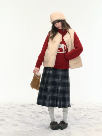 "Wild Caramel" Khaki Reversible Sherpa Vest LL2025477