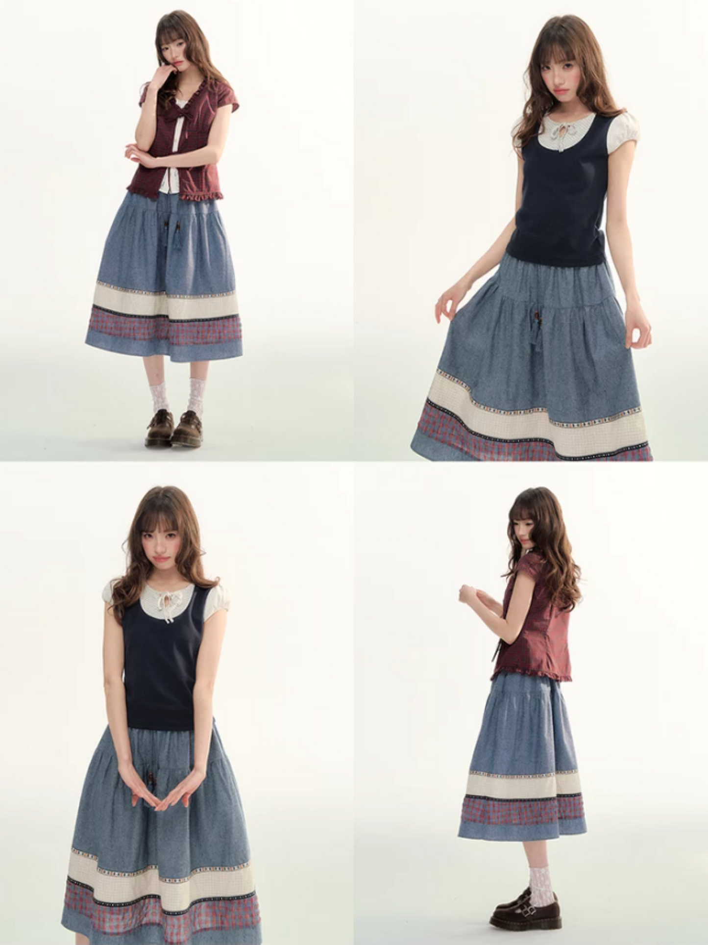 Boho Patchwork Tassel Maxi Skirt WW2026087