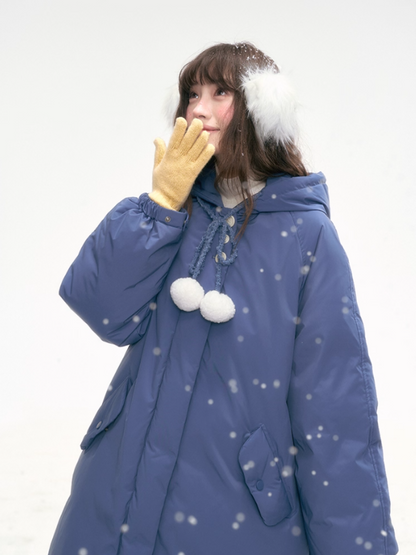 Frosty Denim-Blue Puff Aura Down Coat