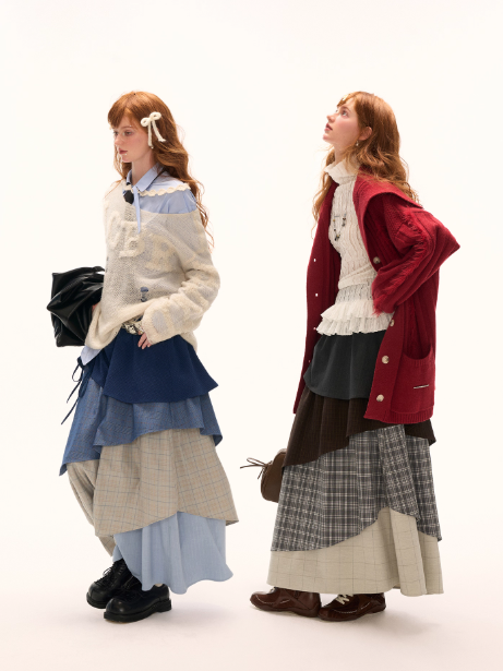 MAMC - Multi-Layered Plaid Maxi Skirt