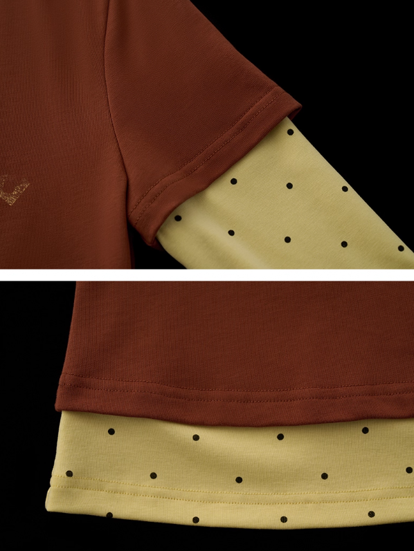 MAMC - Layered-Look Polka Dot Hoodie