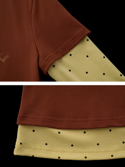 MAMC - Layered-Look Polka Dot Hoodie