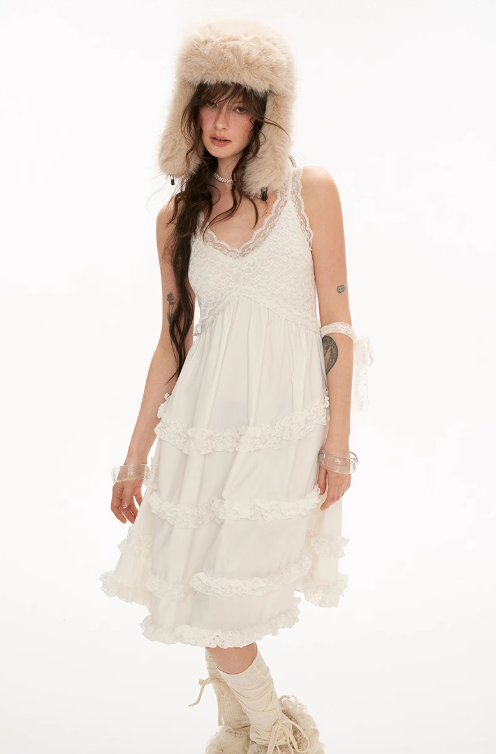 MAMC - "Blooms and Breezes" White Lace Dress
