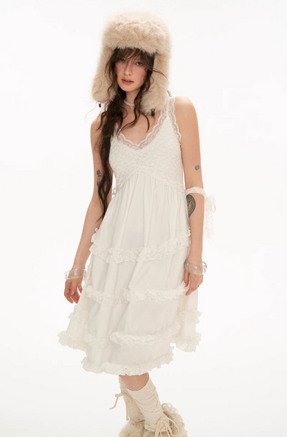 MAMC - "Blooms and Breezes" White Lace Dress
