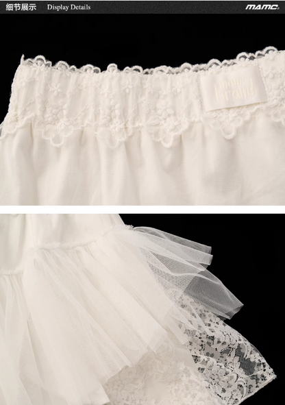 MAMC - Asymmetric High-Slit Lace Maxi Skirt