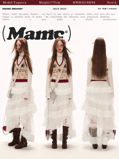 MAMC - White Cloud Tulle Puffy Midi Skirt WE870