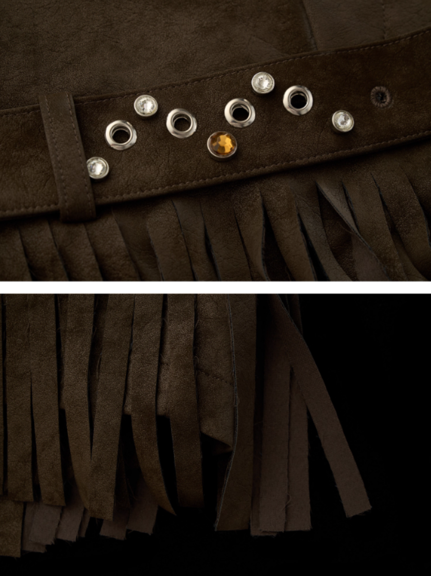 MAMC - American Retro Brown Suede Fringe Shorts WE859