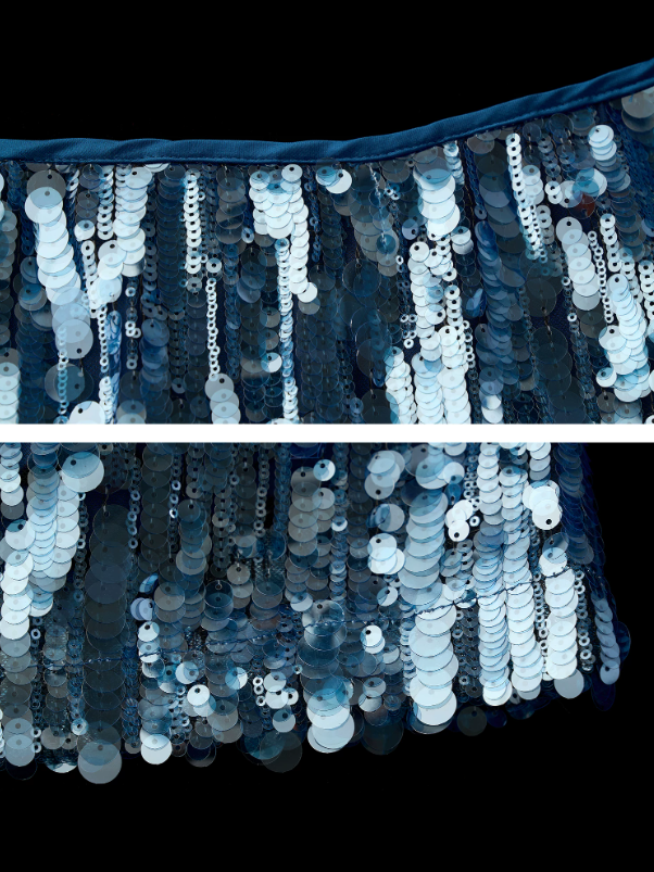 "Icy Blue Shimmer" Sequin Layered Mini Skirt WE649