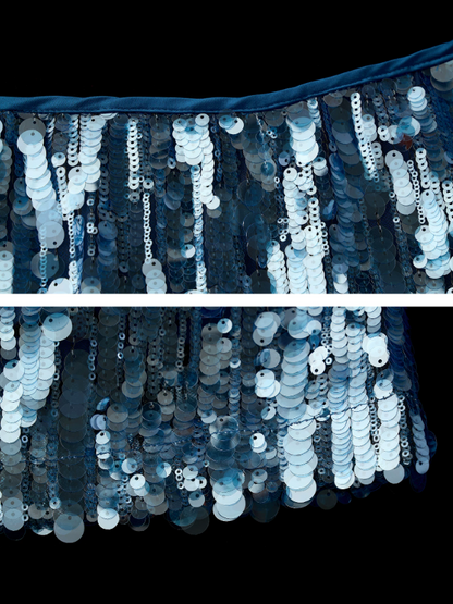 "Icy Blue Shimmer" Sequin Layered Mini Skirt WE649