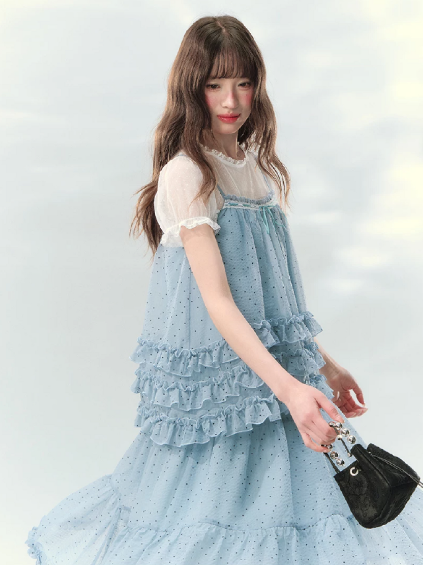 “Sea Salt Layers” Polka Dot Princess Skirt Set LL2026150