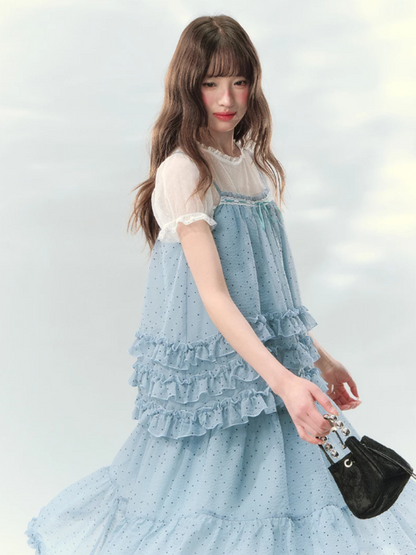 “Sea Salt Layers” Polka Dot Princess Skirt Set LL2026150