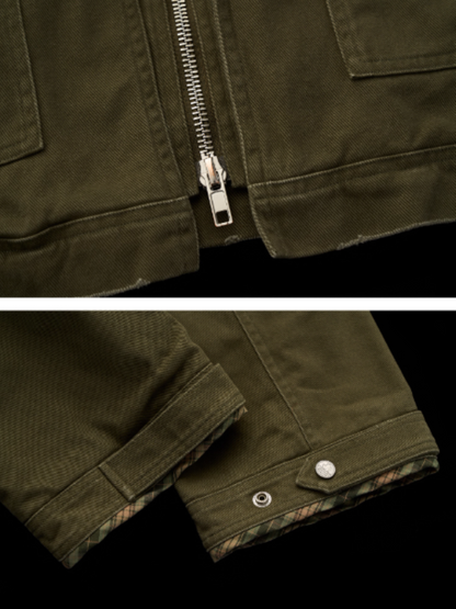 MAMC - Vintage Distressed Army Green Utility Jacket WE733