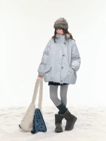 "Soft Sky" Blue Snow Whisper Cocoon Parka Down Jacket LL2025442
