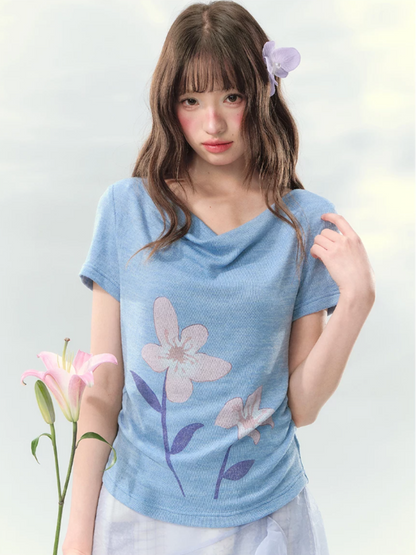 “Blossoms on Mallow” Lavender Patchwork Skirt Set WW2026082