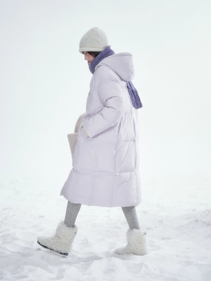 Basic Warm Snowflake Logo Long Down Coat - Purple BH2024470