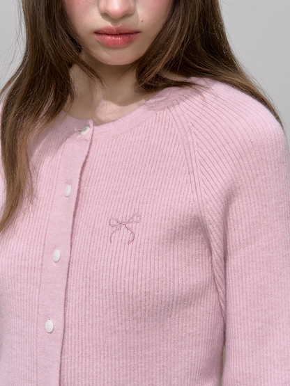 '素描与情书' Preppy Knit Sweater – Removable Plaid Collar + Bow Embroidery