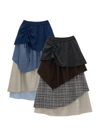 MAMC - Multi-Layered Plaid Maxi Skirt