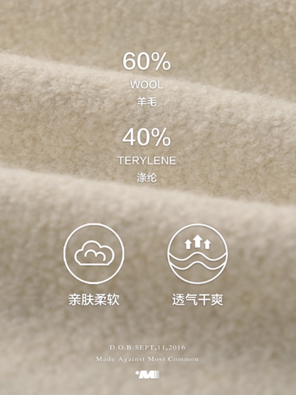 MAMC - White Double-Hood Wool Blend Tie Coat WE896