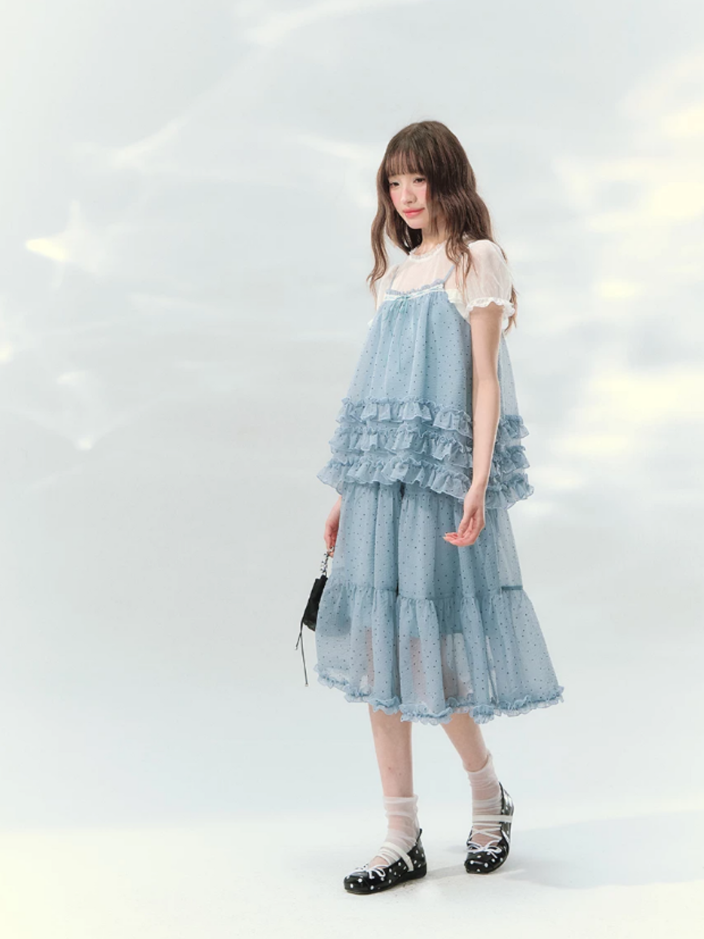 “Sea Salt Layers” Polka Dot Princess Skirt Set LL2026150