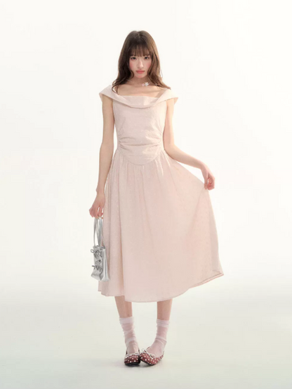 Polka Stardust Off-Shoulder Midi Dress LL2026097