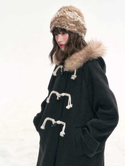 "Tundra Whispers" Wool Coat – Black LL2025319