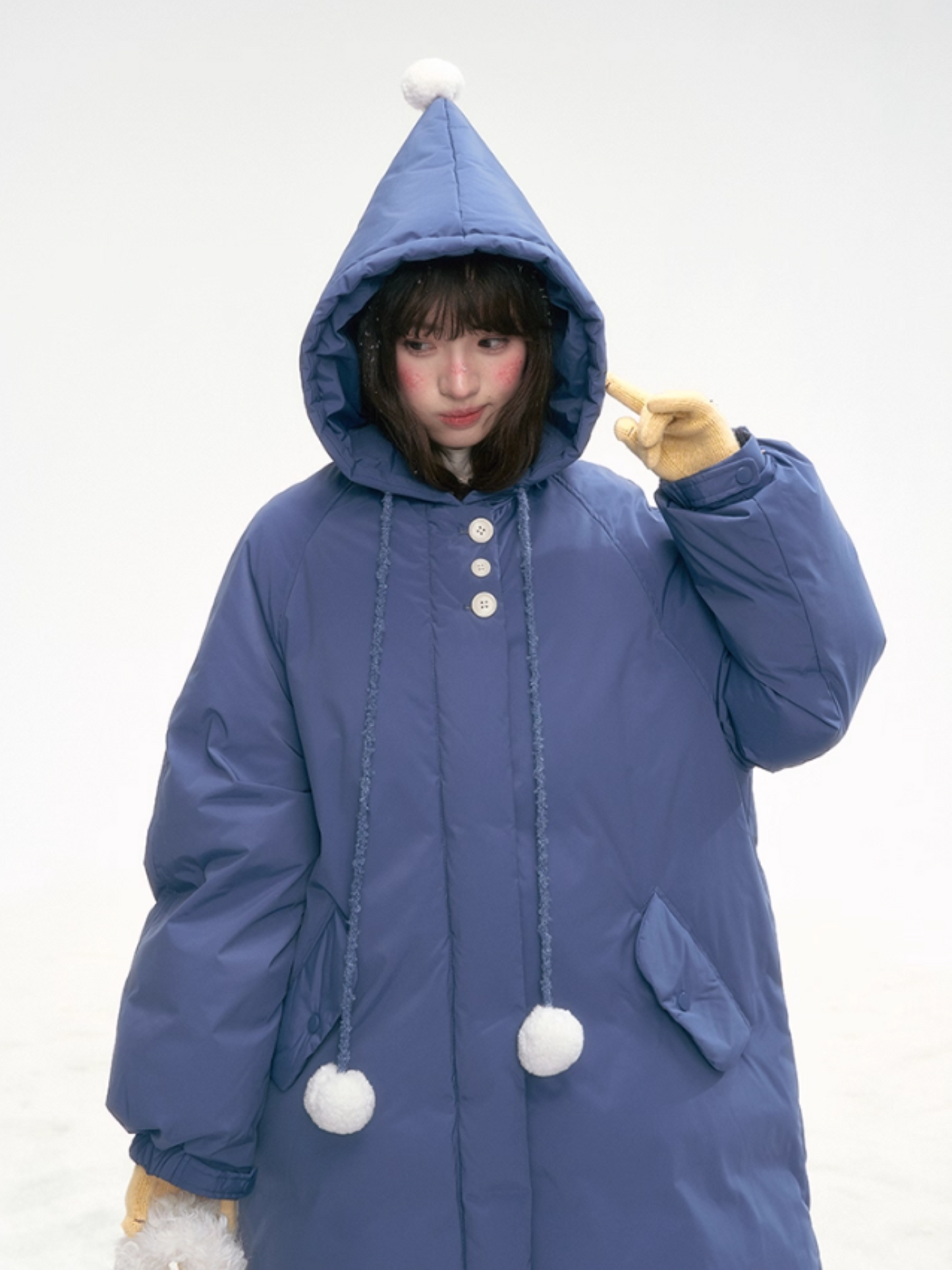 Frosty Denim-Blue Puff Aura Down Coat